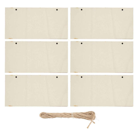 6pcs Blank Wooden Plaque Rectangle Decorative DIY Unfinished Wood Sign with Holes for Coffee Shop In Australia - Darrahopens