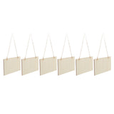 6pcs Blank Wooden Plaque Rectangle Decorative DIY Unfinished Wood Sign with Holes for Coffee Shop
