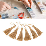 6Pcs Natural Jute Tassels Simple Rustic Style Natural Jute Widely Used Bookmark Tassels for Jewelry Curtain Craft