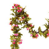 Artificial Roses Foliage Garland Hanging Guide Plastic Flower Vine Suspended Ceiling Decoration Pink In Australia - Darrahopens