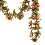 Artificial Roses Foliage Garland Hanging Guide Plastic Flower Vine Suspended Ceiling Decoration Pink In Australia - Darrahopens