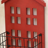 Wall Storage Shelves Hand Made Wood House Shape Wall Mounted Shelf for Bedroom Living Room Red In Australia - Darrahopens