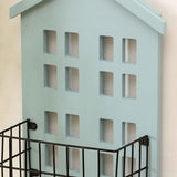Wall Storage Shelves Hand Made Wood House Shape Wall Mounted Shelf for Bedroom Living Room Light Blue In Australia - Darrahopens