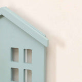 Wall Storage Shelves Hand Made Wood House Shape Wall Mounted Shelf for Bedroom Living Room Light Blue In Australia - Darrahopens