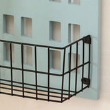 Wall Storage Shelves Hand Made Wood House Shape Wall Mounted Shelf for Bedroom Living Room Light Blue In Australia - Darrahopens