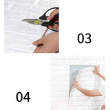 3D Brick Wall Stickers Self Adhesive Waterproof Prevent Collision DIY Faux Foam Brick Wall Panels for Bedroom Kitchen Standard 2.5mm/0.1in White In Australia - Darrahopens