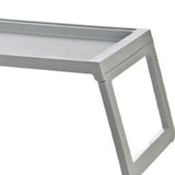 Laptop Bed Desk PP Folding Simple Downward Grooved Design Lap Desk Bed Table with Charging Hole for Bedroom Dorm Grey 68x35.8x27.5cm In Australia - Darrahopens