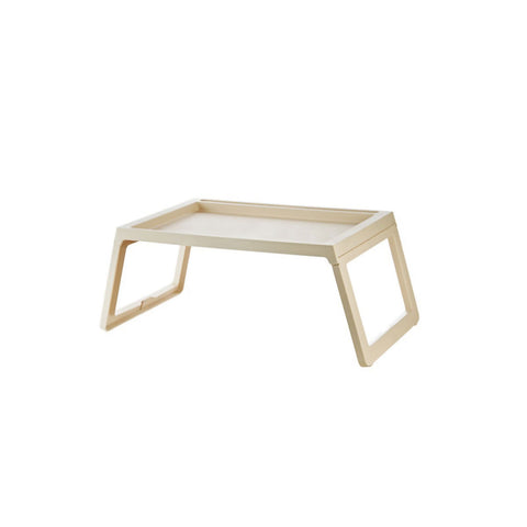 Laptop Bed Desk PP Folding Simple Downward Grooved Design Lap Desk Bed Table with Charging Hole for Bedroom Dorm Beige 68x35.8x27.5cm In Australia - Darrahopens