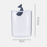 Bathroom Containers Multifunction Transparent Cotton Swabs Storage Canister with Lid for Home Whale