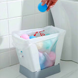 Plastic Garbage Can Expandable Trash Bag Holder Large Capacity for Kitchen Bathroom Pale Grey