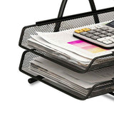 Office Desk Document Tray Mesh Bracket Paper Letter Shelf Holder Black Metal for Home Study School 2 Layers In Australia - Darrahopens