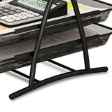 Office Desk Document Tray Mesh Bracket Paper Letter Shelf Holder Black Metal for Home Study School 2 Layers In Australia - Darrahopens