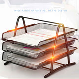 Office Desk Document Tray Mesh Bracket Paper Letter Shelf Holder Black Metal for Home Study School 3 Layers In Australia - Darrahopens
