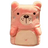 Flannel Blanket Cute Animal Shape Soft Skin Friendly Portable Nap Blanket for Sofa Bed Office Dormitory Pink Bear 80x100cm / 31.5x39.4in In Australia - Darrahopens