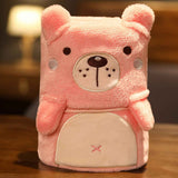 Flannel Blanket Cute Animal Shape Soft Skin Friendly Portable Nap Blanket for Sofa Bed Office Dormitory Pink Bear 80x100cm / 31.5x39.4in In Australia - Darrahopens