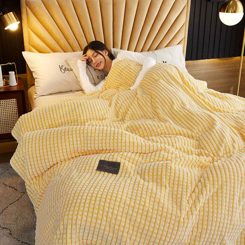 Air Conditioner Quilt Double Sided Soft Comfortable Cat Feeling Cut Flowers Portable Summer Cool Blanket for Office Sofa lemon Yellow 70x100cm/27.6x39.4in In Australia - Darrahopens
