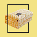 Air Conditioner Quilt Double Sided Soft Comfortable Cat Feeling Cut Flowers Portable Summer Cool Blanket for Office Sofa lemon Yellow 70x100cm/27.6x39.4in In Australia - Darrahopens