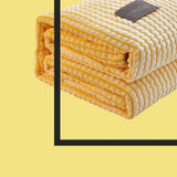 Air Conditioner Quilt Double Sided Soft Comfortable Cat Feeling Cut Flowers Portable Summer Cool Blanket for Office Sofa lemon Yellow 70x100cm/27.6x39.4in In Australia - Darrahopens