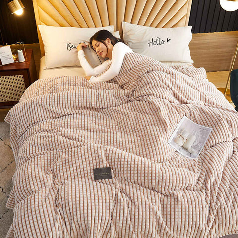 Air Conditioner Quilt Double Sided Soft Comfortable Cat Feeling Cut Flowers Portable Summer Cool Blanket for Office Sofa Khaki 70x100cm/27.6x39.4in In Australia - Darrahopens