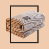 Air Conditioner Quilt Double Sided Soft Comfortable Cat Feeling Cut Flowers Portable Summer Cool Blanket for Office Sofa Khaki 70x100cm/27.6x39.4in In Australia - Darrahopens