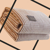 Air Conditioner Quilt Double Sided Soft Comfortable Cat Feeling Cut Flowers Portable Summer Cool Blanket for Office Sofa Khaki 70x100cm/27.6x39.4in In Australia - Darrahopens