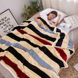Throw Blanket Cartoon Pattern Thickened Air Conditioning Blanket for Home Bedroom Office Travel Stripes 150x200cm / 59.1x78.7in In Australia - Darrahopens