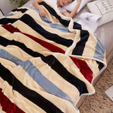 Throw Blanket Cartoon Pattern Thickened Air Conditioning Blanket for Home Bedroom Office Travel Stripes 150x200cm / 59.1x78.7in In Australia - Darrahopens