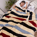 Throw Blanket Cartoon Pattern Thickened Air Conditioning Blanket for Home Bedroom Office Travel Stripes 150x200cm / 59.1x78.7in In Australia - Darrahopens