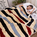 Throw Blanket Cartoon Pattern Thickened Air Conditioning Blanket for Home Bedroom Office Travel Stripes 150x200cm / 59.1x78.7in In Australia - Darrahopens