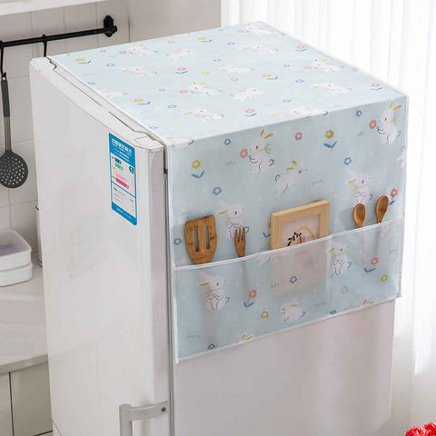 Refrigerator Dust Cover PEVA Home Water and Oil Proofing Refrigerator Cover Towel for Kitchen Rabbit 130x55cm/51.2x21.7in In Australia - Darrahopens
