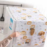 Refrigerator Dust Cover PEVA Home Water and Oil Proofing Refrigerator Cover Towel for Kitchen Lion 130x55cm/51.2x21.7in