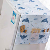 Refrigerator Dust Cover PEVA Home Water and Oil Proofing Refrigerator Cover Towel for Kitchen Happy Sea 130x55cm/51.2x21.7in In Australia - Darrahopens