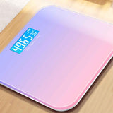 Digital Weight Scale Tempered Glass Smart Accurate Measurement Digital Weight Scale for Home Use LCD Gradient Purple 26x26cm / 10.2x10.2in Battery Model