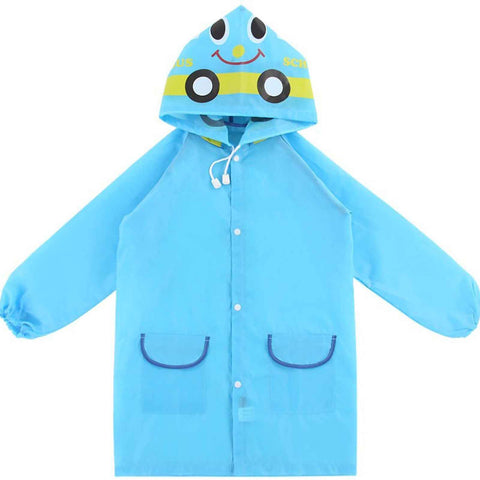 Animal Modeling Children's Raincoat Colorful Cartoon Environmentally Friendly Student Rain Gear Blue