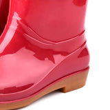 Womens Rain Boots Fashion Antiskid Short Rain Boot Round Head Radian PVC Plastic Rain Boots Red 39 In Australia - Darrahopens