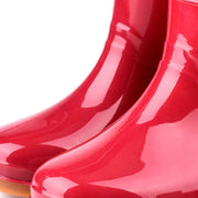 Womens Rain Boots Fashion Antiskid Short Rain Boot Round Head Radian PVC Plastic Rain Boots Red 39 In Australia - Darrahopens