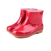 Womens Rain Boots Fashion Antiskid Short Rain Boot Round Head Radian PVC Plastic Rain Boots Red 40 In Australia - Darrahopens