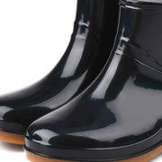 Womens Rain Boots Fashion Antiskid Short Rain Boot Round Head Radian PVC Plastic Rain Boots Black 36 In Australia - Darrahopens