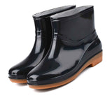 Womens Rain Boots Fashion Antiskid Short Rain Boot Round Head Radian PVC Plastic Rain Boots Black 39 In Australia - Darrahopens