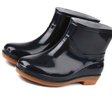 Womens Rain Boots Fashion Antiskid Short Rain Boot Round Head Radian PVC Plastic Rain Boots Black 39 In Australia - Darrahopens