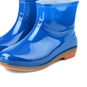 Womens Rain Boots Fashion Antiskid Short Rain Boot Round Head Radian PVC Plastic Rain Boots Blue 36 In Australia - Darrahopens