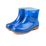 Womens Rain Boots Fashion Antiskid Short Rain Boot Round Head Radian PVC Plastic Rain Boots Blue 38 In Australia - Darrahopens