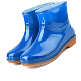 Womens Rain Boots Fashion Antiskid Short Rain Boot Round Head Radian PVC Plastic Rain Boots Blue 39 In Australia - Darrahopens