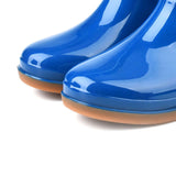 Womens Rain Boots Fashion Antiskid Short Rain Boot Round Head Radian PVC Plastic Rain Boots Blue 39