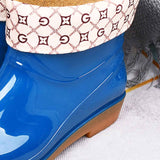 Womens Rain Boots Fashion Antiskid Short Rain Boot Round Head Radian PVC Plastic Rain Boots Blue Padded 38 In Australia - Darrahopens