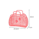 Hollow Storage Basket Plastic Reusable Portable Foldable Bag for Beach Home Bedside Shopping Toys Clothes Red 250x110x220mm/9.84x4.33x8.66in In Australia - Darrahopens