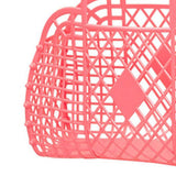 Hollow Storage Basket Plastic Reusable Portable Foldable Bag for Beach Home Bedside Shopping Toys Clothes Red 250x110x220mm/9.84x4.33x8.66in In Australia - Darrahopens