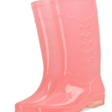Tall Rain Boots Non Slip Waterproof Rain Shoes PVC Transparent Rain Footwear with Plush Cotton Coverfor Women Adults Pink 36 In Australia - Darrahopens