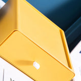 Desktop Storage Box Drawer Design Strong Load Bearing Stackable Desktop Organizer Storage Box for Stationery Yellow