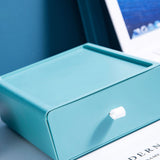 Desktop Storage Box Drawer Design Strong Load Bearing Stackable Desktop Organizer Storage Box for Stationery Green In Australia - Darrahopens